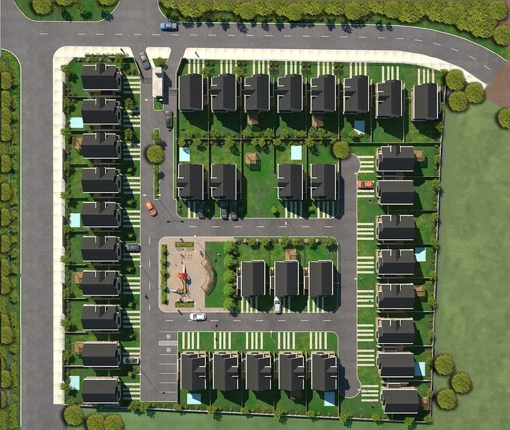 Masterplan of a residential estate showing plot divisions